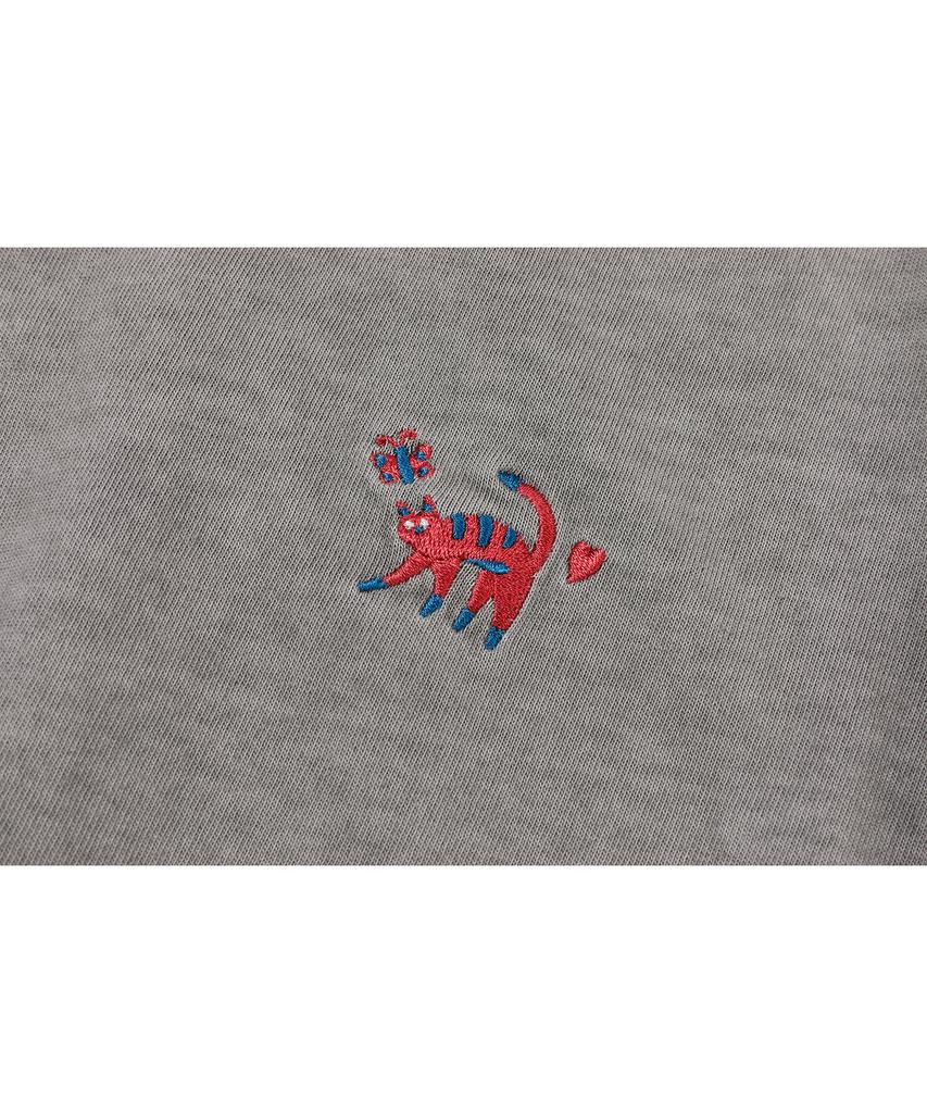 CPGN STUDIO Cat Stitch Pigment Short Sleeve Tee Ghost Grey