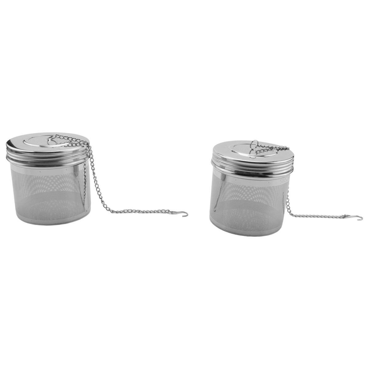 

2025+2 Pack Large Tea Ball Infuser for Loose Leaf Tea & Spice Infuser for Cooking, Threaded Lid, Extra Fine Mesh Tea Strainer China Mainland