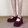 French retro small man thick-soled high with skirt Maggie Jane women's shoes simple Jane high heels Mary Jane single shoes