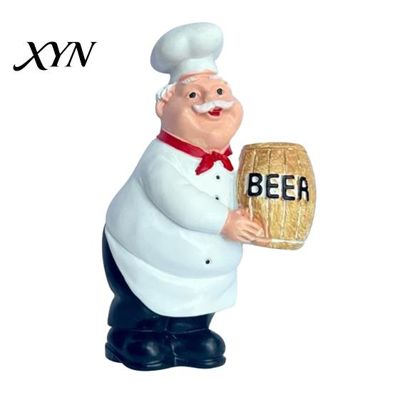 Decorative Fridge Magnet Cartoon Fat Chef Magnet, Hand-painted 3D Refrigerator Picture Photo Holder for Home Office Kitchen Decoration