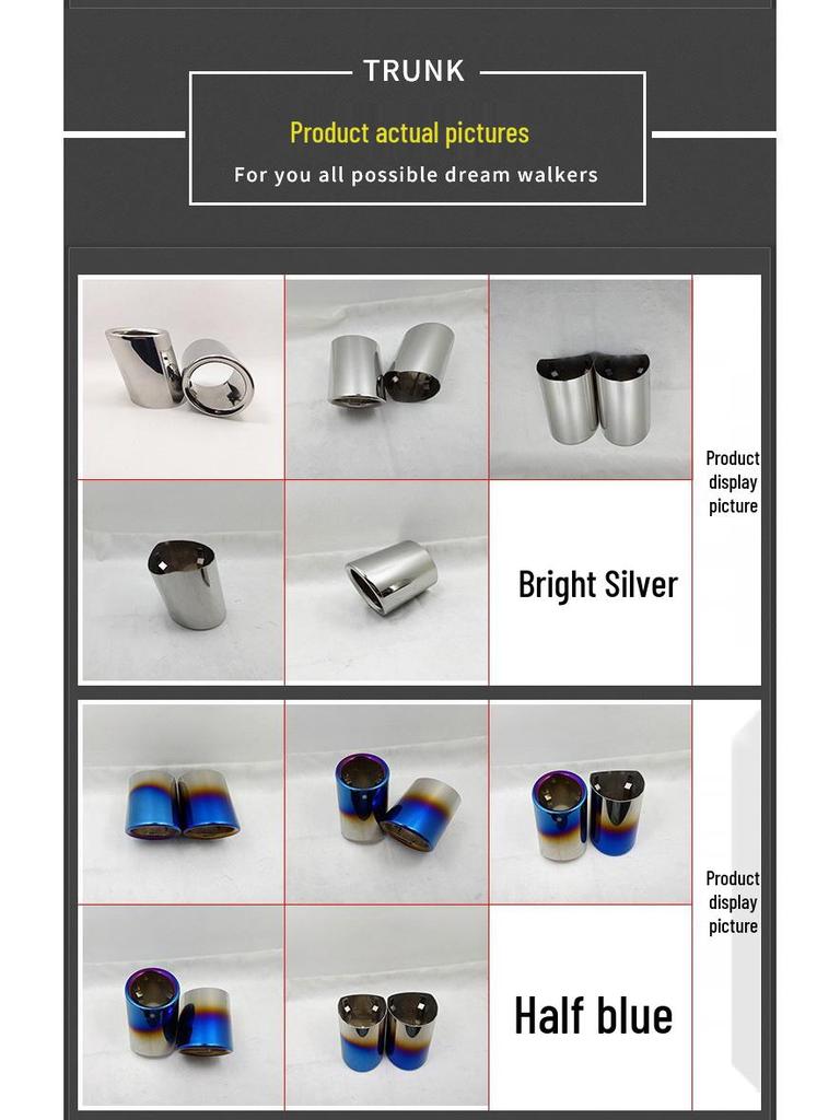 Compatible with BMW 5 Series & X Models: 520Li, 523Li, 535Li, 528Li, 325Li, X1, X3 Exhaust Tailpipe