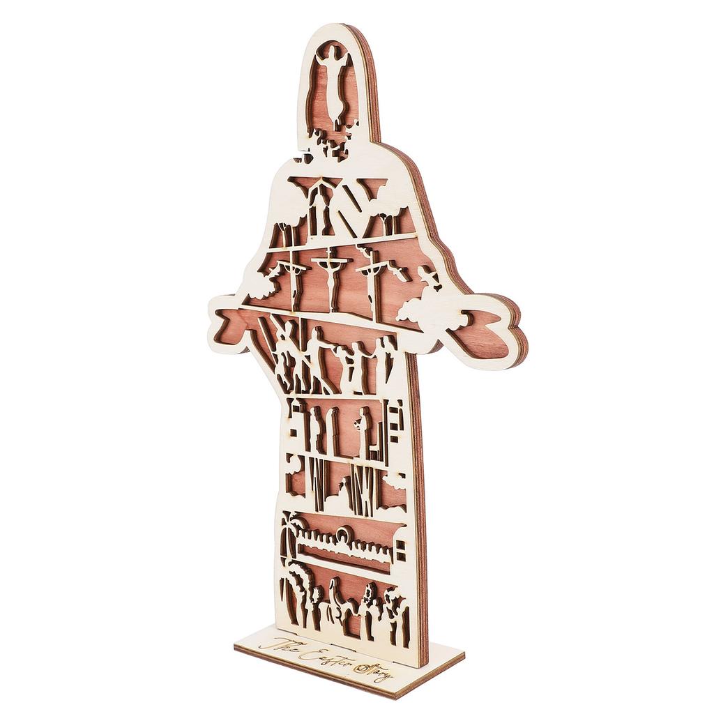 Easter Story Decoration Wooden Figure Ornament Easter Table Ornament Craft for Home Tabletop Office