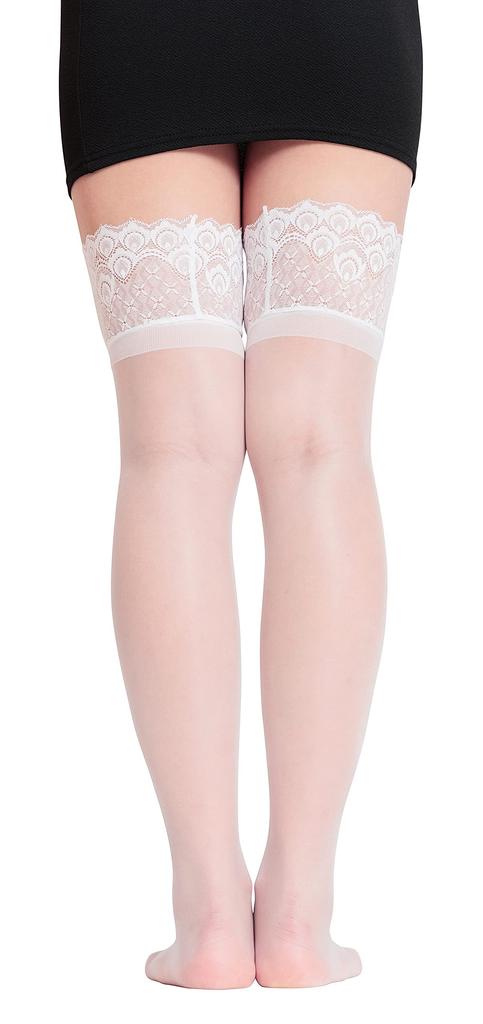 Clearstone My Luxury Cosplay Halloween Knee High Socks See Through White Women's
