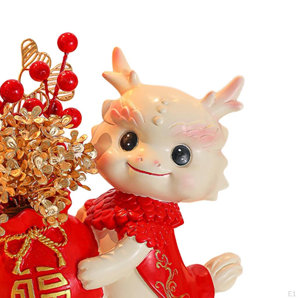 Čínský rok drak figurka váza Ornament Fengshui socha stolní dekorace