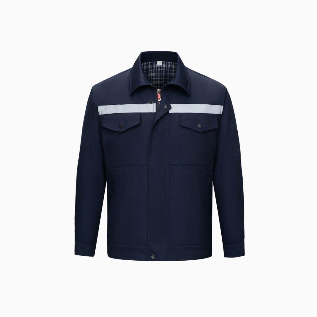 Men's Double-Layer Long-Sleeve and Short-Sleeve Workwear Set for Autumn/Winter - Durable and Thickened for Labor Protection