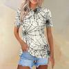 Women's Fashion Casual Lapel Short Sleeve Printed Shirt Women's Button Up Tops