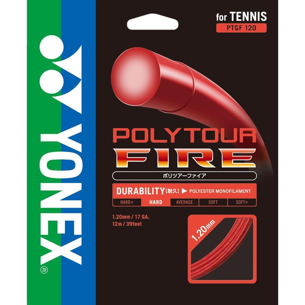 YONEX Poly Tour Fire 120 Tennis Strings 1.20mm Red