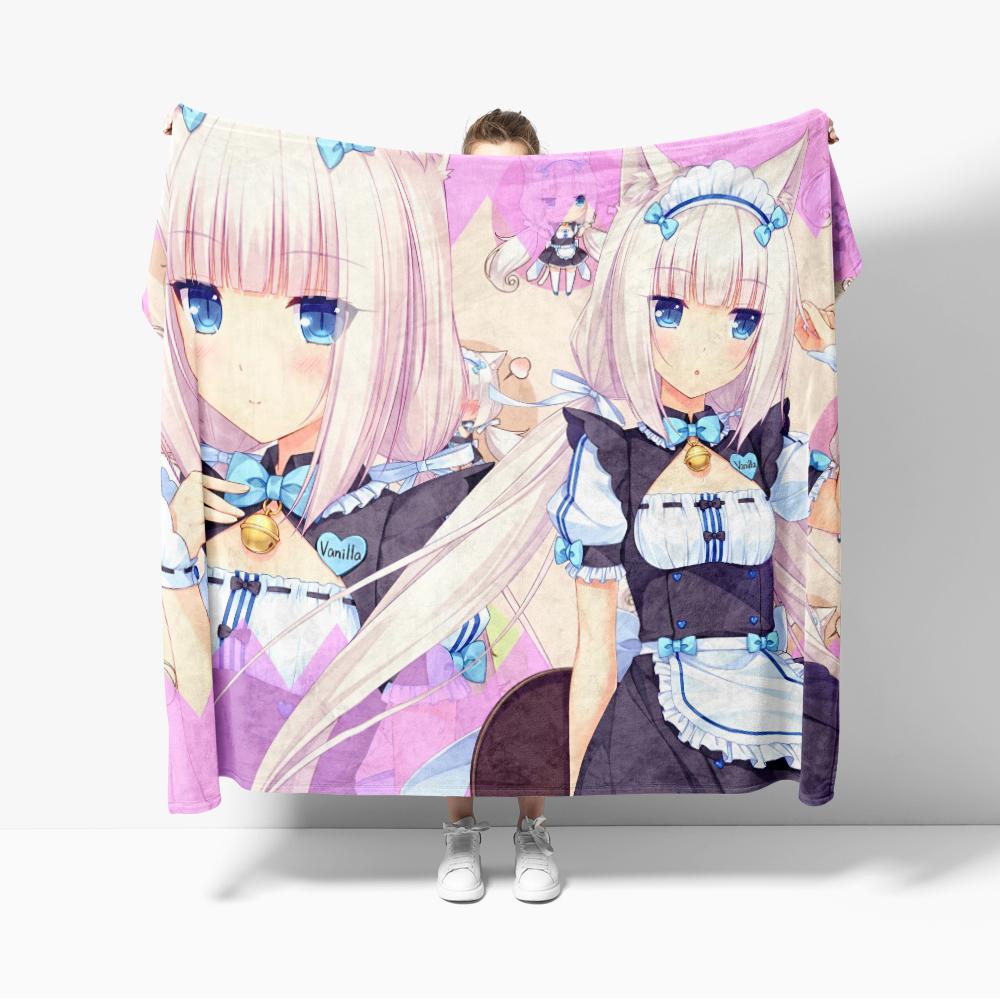 Anime Nekoparas Flanne Blanket Soft comforter sets throw for Couch Warm Flannel Blankets Bedroom Kawaii Cute