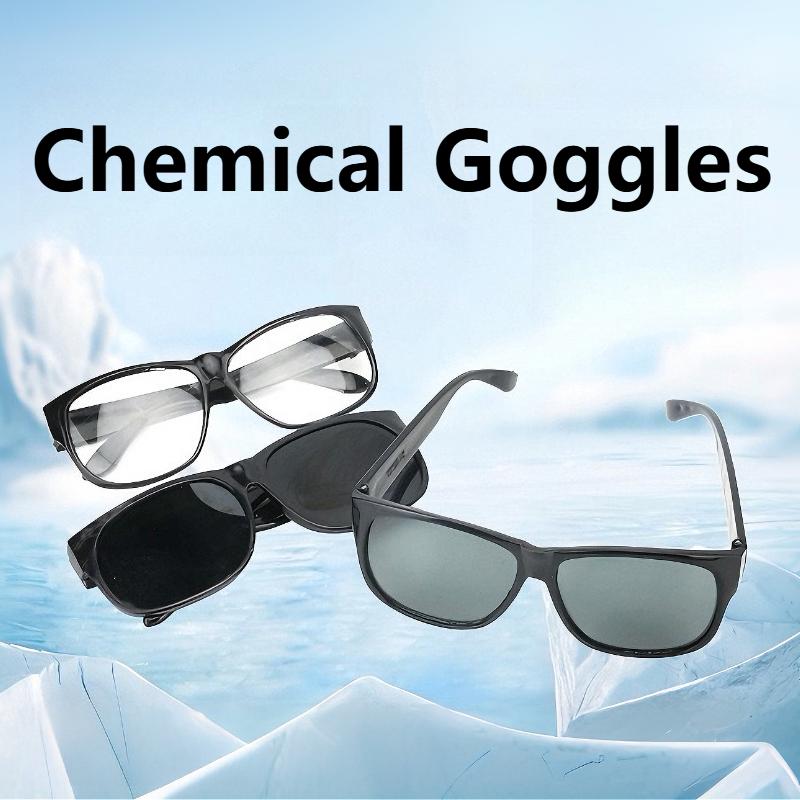2pcs Welding Protective Goggles Chemical Goggles Black-framed Glasses Safety Protection Glasses Anti Welding Glasses Accessories