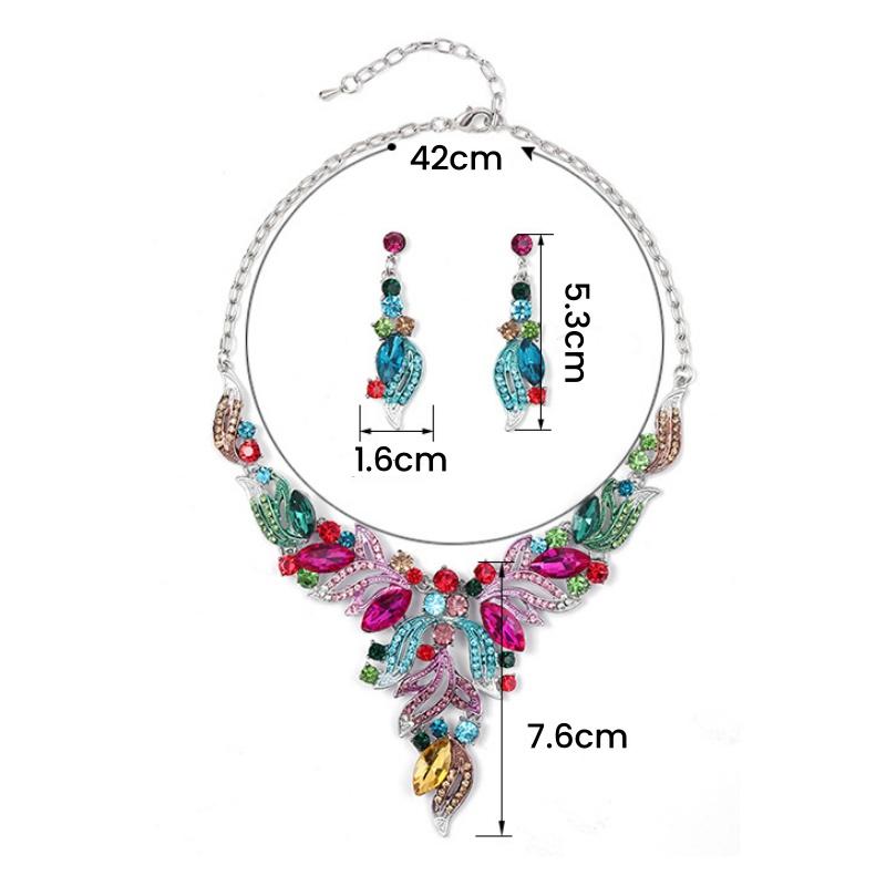 Ensemble Collier Boucles d'oreilles Strass Cristal Mariage Fête Costume Bijoux Accessoires