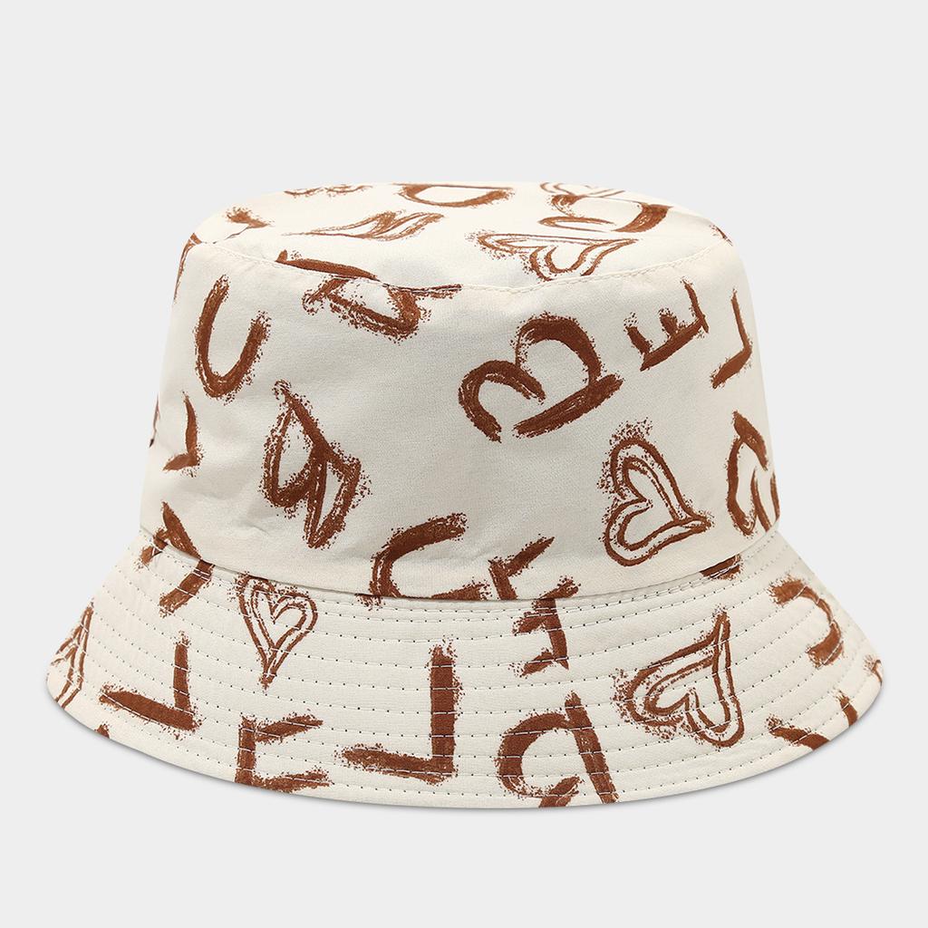 Women's Letter Pattern Foldable Bucket Hat Sun Protection Wide Brim Sunshade Outdoor Spring Summer Hat