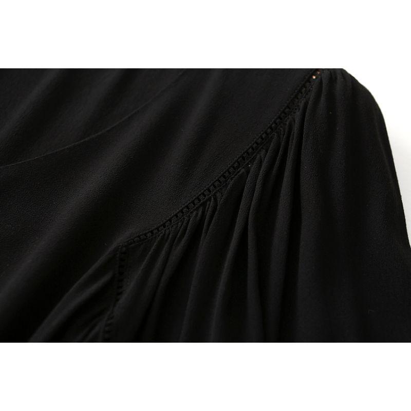 Foreign Trade Export Mature Intellectual Sexy Deep V-neck Loose Meat Covering Viscose Dress Temperament Drape Guest Dresses