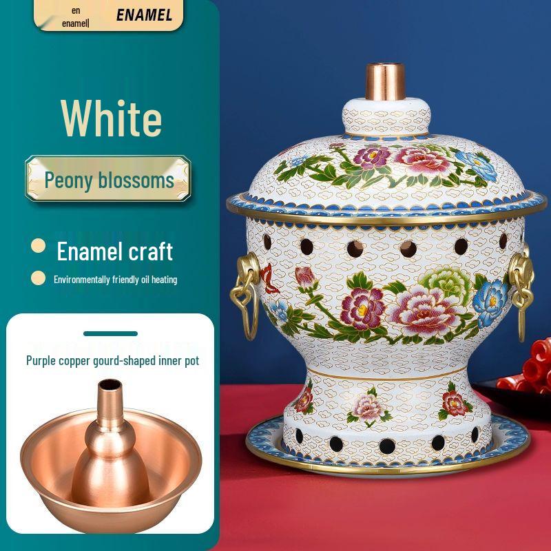 Single Person Thick Pure Copper Enamel Alcohol Hotpot