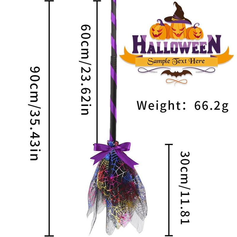 Halloween Witch Broom Dress Up Dance Party Supplies Cosplay Plastic Flying Broomstick Props For Masquerade Halloween