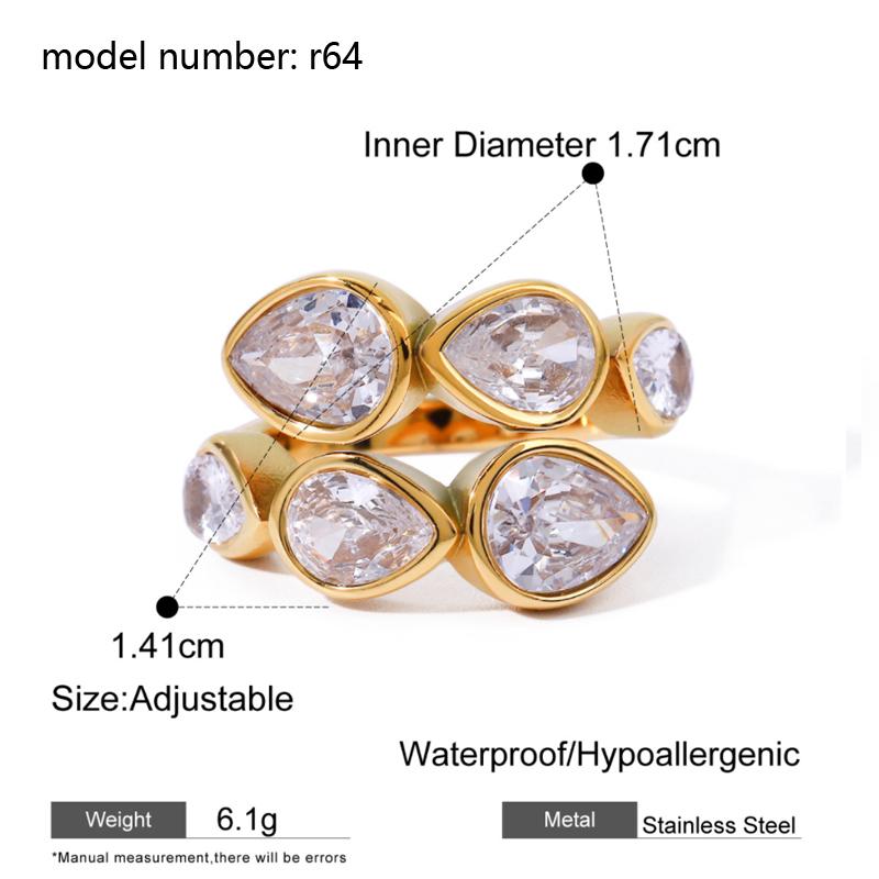 Fashion Simple Stainless Steel Rings For Women Gold Color Smooth Geometric Open Rings Arc Rings Diamonds Jewellery Ring Gift