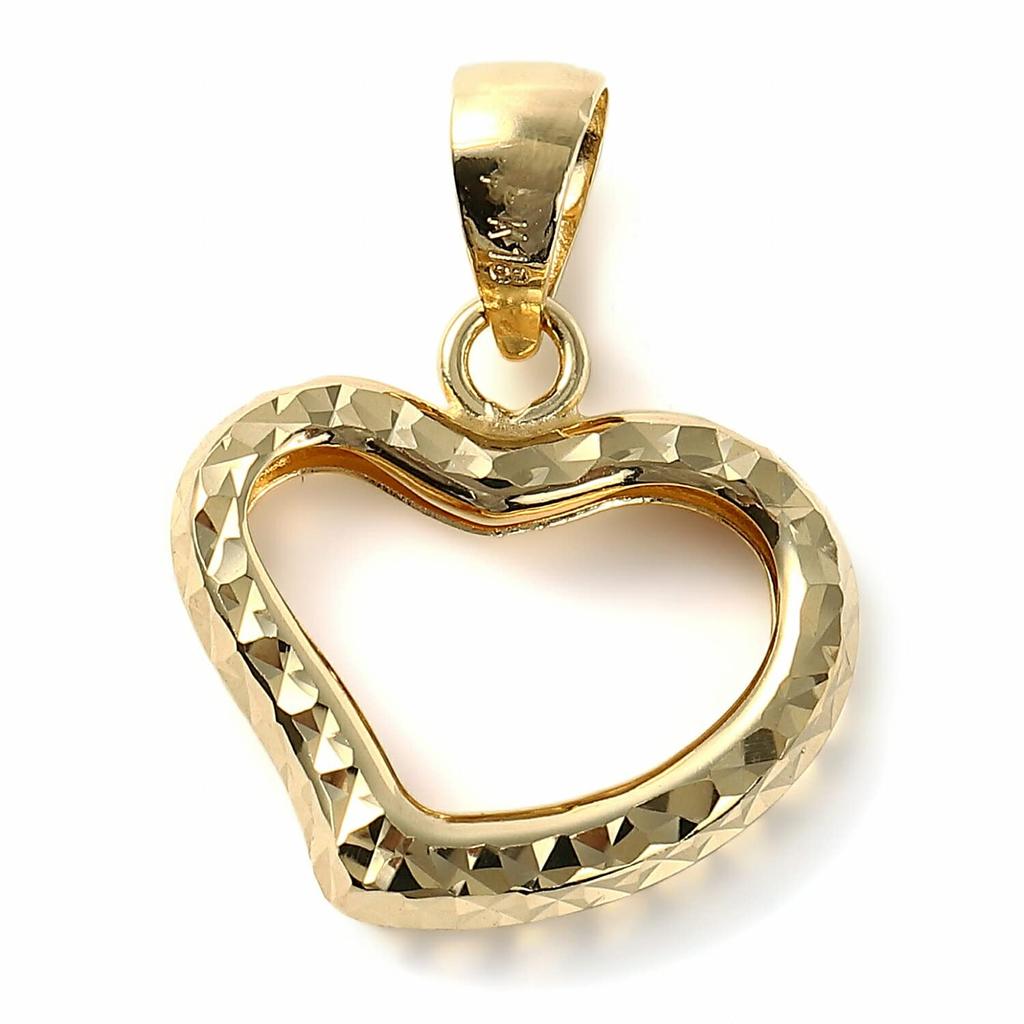 Goods 18K Gold Open Heart Pendant Top Head Charm [Happy Shop]