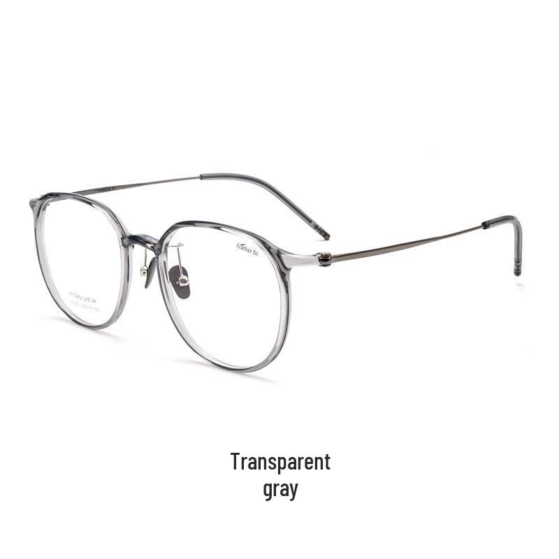 Women's Korean-Style Ultralight Full Rim Pure Titanium Eyeglass Frames for Small Face, Model 9104 - Extra Wide Myopia Glasses