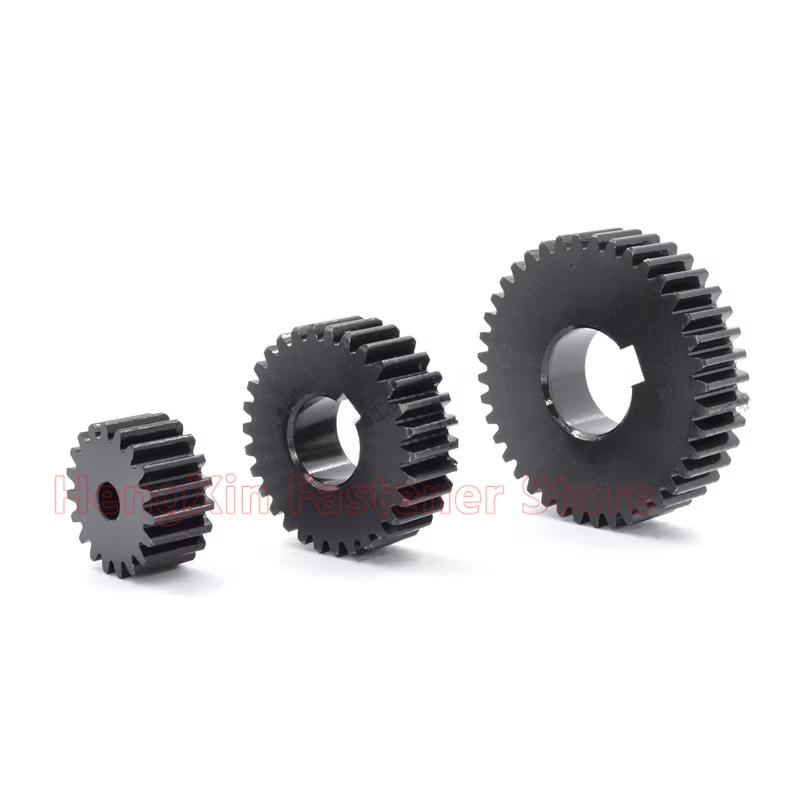 1PCS 45# Steel Spur Gear 1M 1 Module 50/52/54/55/56/58/60/65/70/80/90/100/120/150 Teeth Flat Cylindrical Gear Bore 10-25mm