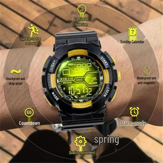 30m Waterproof LED Sports Watch - Minimalist & Trendy for Men & Students