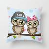 Cartoon Owl Pattern Throw Pillow Cover With Short Plush Print Living Room Sofa Decoration Cushion Cover Pillow Covers Decorative