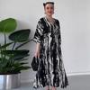 2024 Summer Women's V-neck Casual Loose Long Dress - European & American Fashion