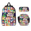 3Pcs Rugrates Chuckie Finster Backpack Set for Girls Boys Pen Bags Bookbag Sets with Lunch Box For School Students Knapsack