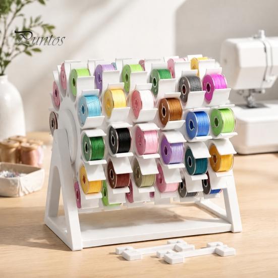 Plastic Thread Stand 60-Spool Sewing Organizer Rack, 360 Degree Swivel Space Saving Professional Tailoring Tools Stand, Tabletop Storage Holder
