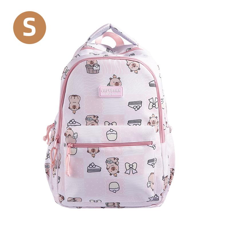 Cartoon Printed Capibala Backpack Cute Capybara Large-capacity Lightweight Burden-reduction Student Schoolbag Storage Bag