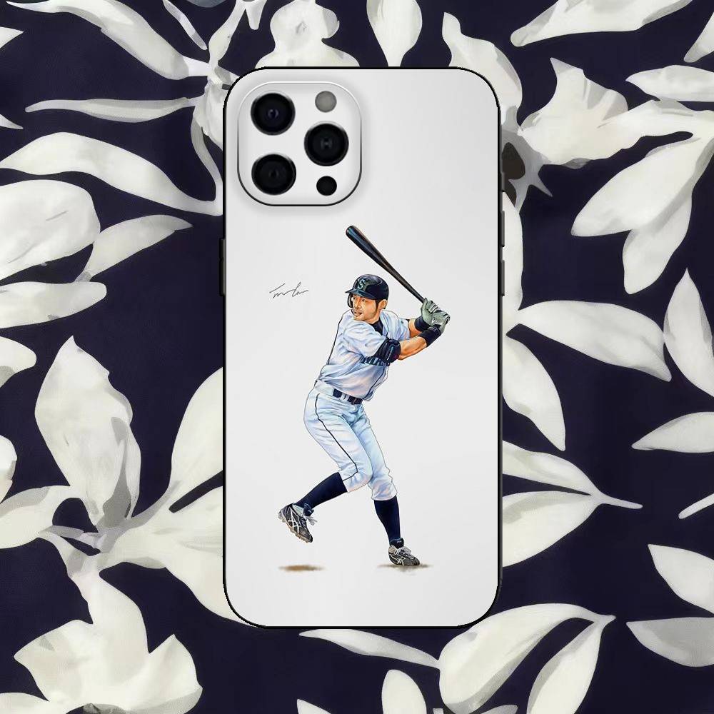 Baseball player I-Ichiro Suzuki Phone Case Silicone black Soft For IPhone 17,16,15,14,13,12,11,SE,Plus Pro Max