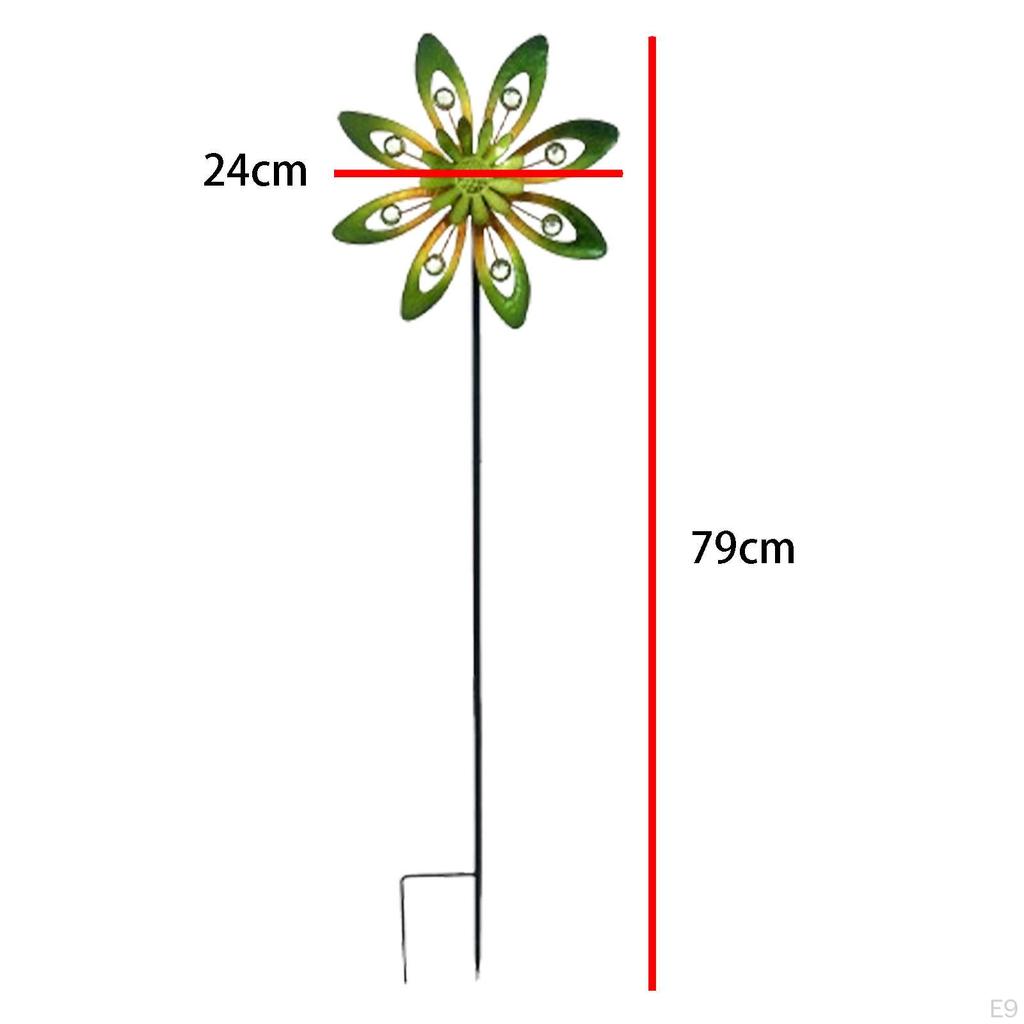 Garden Wind Spinner Yard Windmill Landscape Kinetic Sculpture Metal for Flower Bed