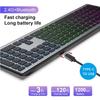 Rechargeable Bluetooth-compatible Keyboard 110Key Wide Compatibility Support 7 Color Backlit Quiet Typing