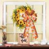 3pcs Large Fall Bows, Pumpkin Plaid Print Bows For Wreaths, 11"x19.7" Thanksgiving Ribbon Bows For Home Indoor Outdoor Decoration Ornament
