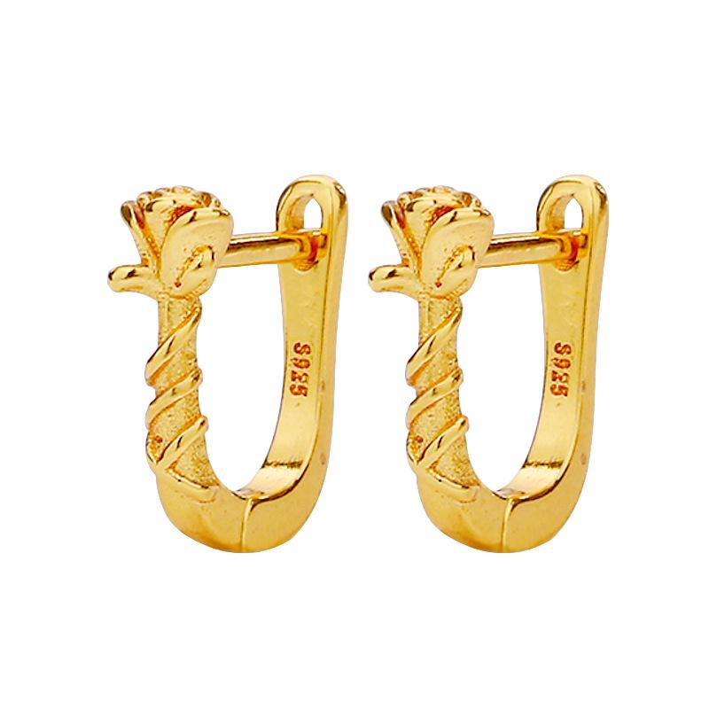 

Серьги-пусеты «Роза ветров» со сладким темпераментом, U-образные, уникального дизайна, с текстурой лозы и цветов