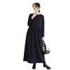 Korean Style Slim-Fit High Waist Round Neck Long Sleeve Midi Dress for Fall/Winter