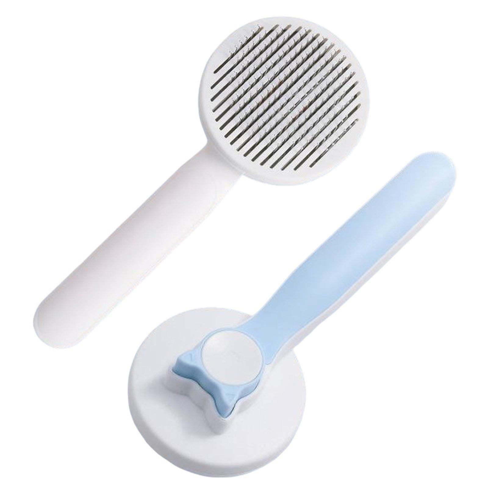 

Расческа для удаления шерсти животных, щетка для ухода за кошками, собаками, длинношерстными one size синий