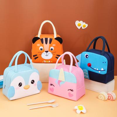 Matpose Cartoon Animal Stereo 3D oppbevaringsposer for barn utendørs piknik lunsjboks Hangbag isolasjon Vanntett barneveske