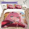 Darling In The Franxx Pattern Bedding Uilt Set Uilt Cover Pillowcase Home Decoration Birthday Gift (1 * Duvet Cover + 2 * Pillowcase Without Core)