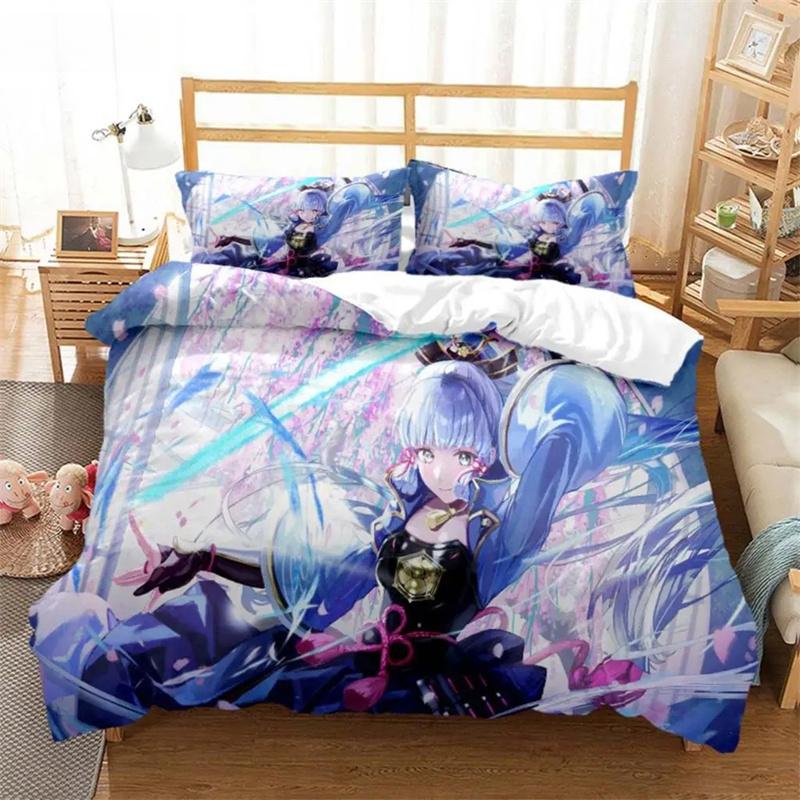 Genshin Impact Animation Cartoon Soft And Comfortable Customizable Comforter Bedding Sets Bedding Set Luxury Quilt Cover