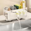 Punch Free Suction Cup Sink Drain Rack Wall Mounted Dishcloth Drying Rack for Kitchen
