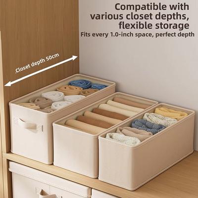 Foldable Clothes Storage Box Washable Multi Compartment Clothes Storage Organizers Breathable Thicken Foldable Storage Box