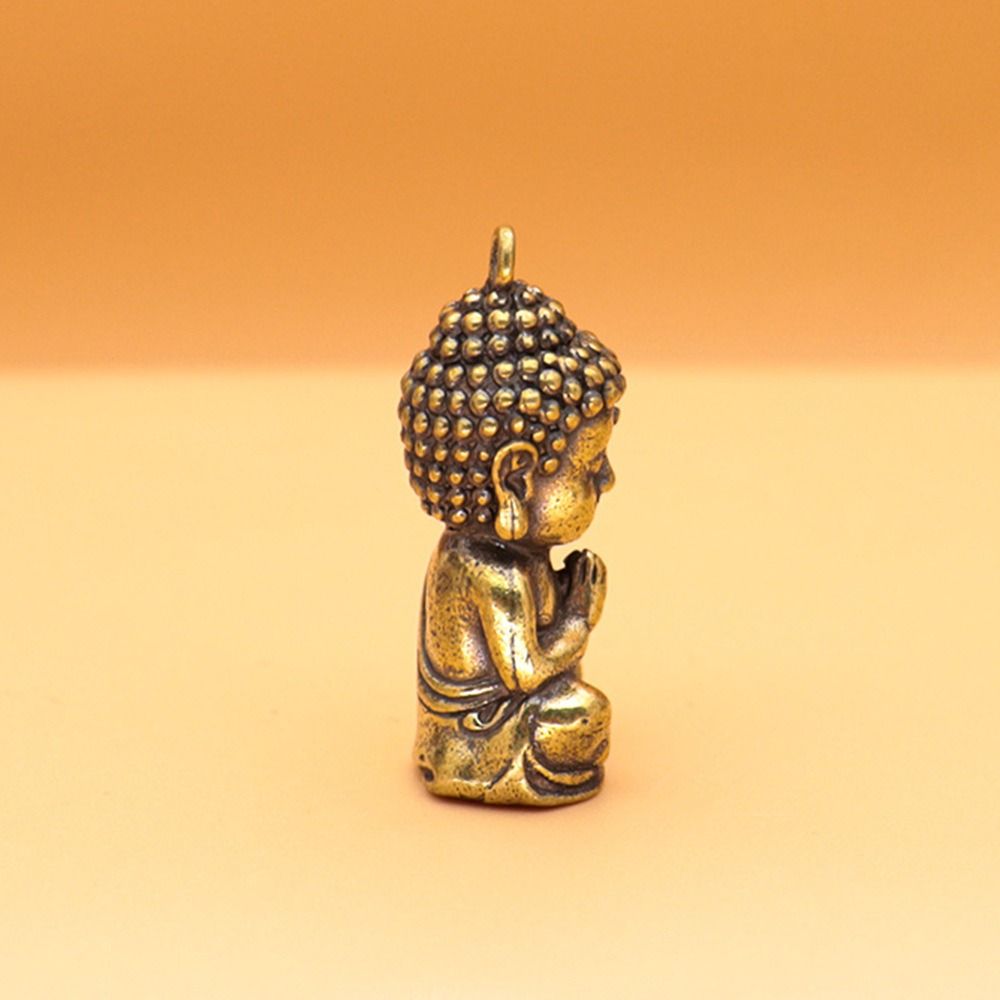 Miniature Sakyamuni Buddha Pendant Brass Crafts Mini Buddha Figurine  Keychain