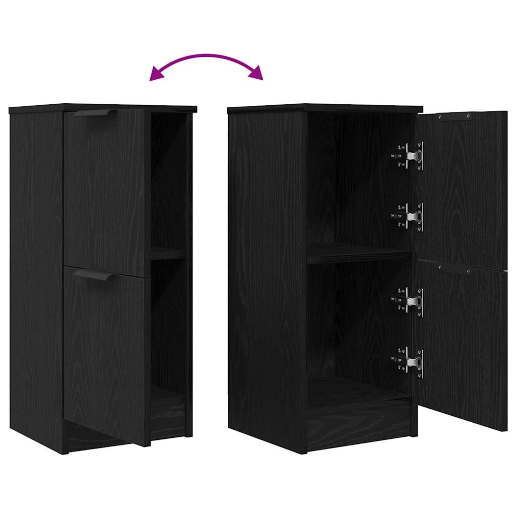 Sideboard 2 pcs Black Oak Effect 30 x 30 x 70 cm