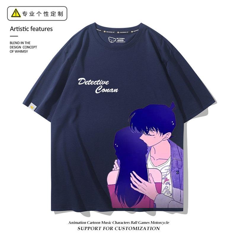 Detective Conan Anime Manica Corta Xiaolan Mouri Ran Stampata Nuova Moda Unisex e da Donna Indumenti Nuovi Casual Manica Corta