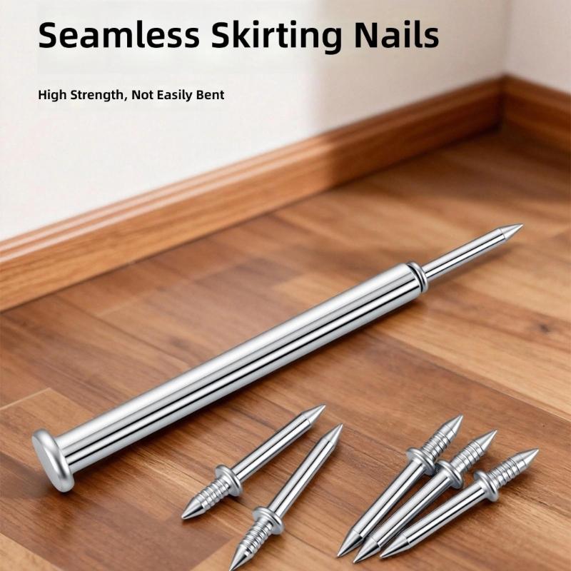 Zinc Plated Double Headed Invisible Nails Reversible Headless Nails 100/200pcs for Wooden Baseboards & Carpentry Projects