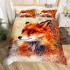 Cartoon Fox Duvet Set Cute Animal Print Bedding Three-Piece Set
