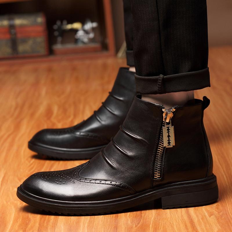 Men Chelsea Boots Brand Comfortable 2024 Fashion Men Boots Classic Black Side Zipper Upper Men's Boots Non Slip Rubber Sole Boot