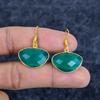 Green Chalcedony Gemstone Handmade 925Sterling Silver Jewelry Earring 1.38" M-3165