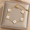 Bracelet trèfle porte-bonheur tendance, léger et luxueux, cinq fleurs, bracelet porte-bonheur, bracelet pour femme de haute qualité