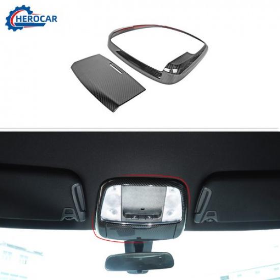 Carbon Fiber Front Reading Light Lamp Cover Trim for Dodge Charger/Durango