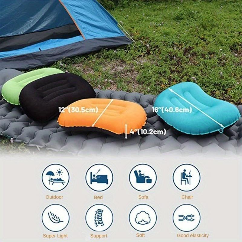 Ultralight Inflatable Camping Travel Pillow,Compact,Comfortable,Ergonomic Crescent Design,Inflating Pillows for Neck & Lumbar Support Camping Hiking